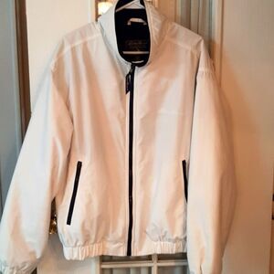 MENS  Eddie Bauer PolarTech  White  Fleece‎ Blue   Lined Shell Jacket L  26W x30
